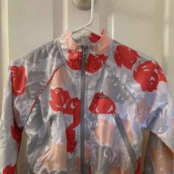 Adidas By Stella McCartney Floral Barricade Windbreaker Jacket Girls Size S 9-10 - Picture 2 of 10